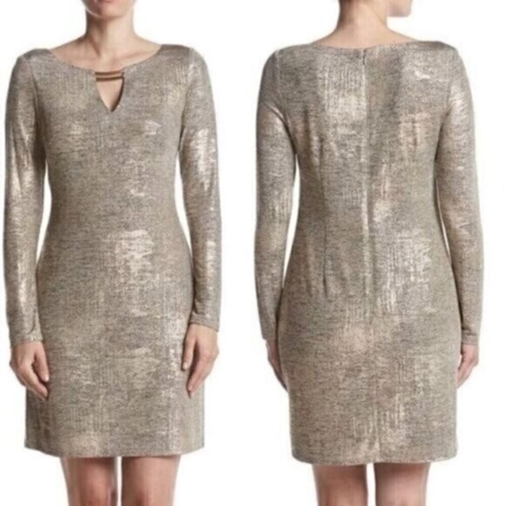 Vince Camuto Metallic Gold Cocktail Dress